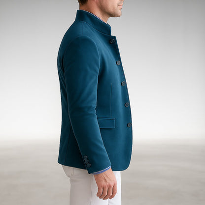 Heren Blazer Mandarin Kraag met Knoopsluiting