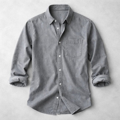 Men's Vintage Cotton Shirt | Chambray Relaxed Fit Lifestyle
