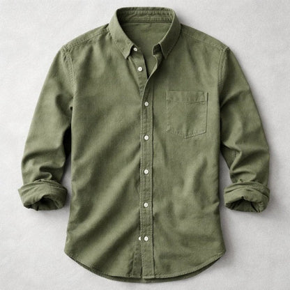 Men's Vintage Cotton Shirt | Chambray Relaxed Fit Side