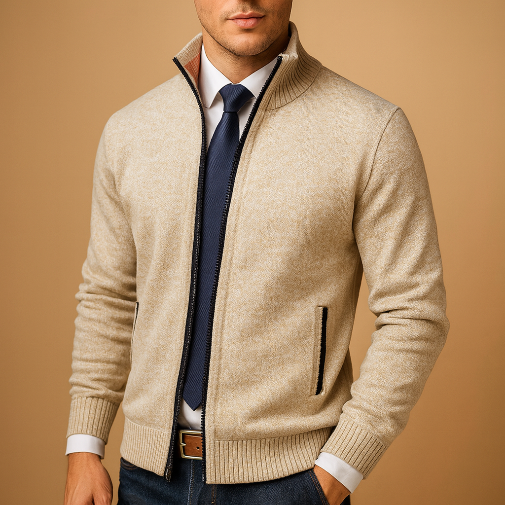 Heren Vest met Rits - Gebreide Cardigan