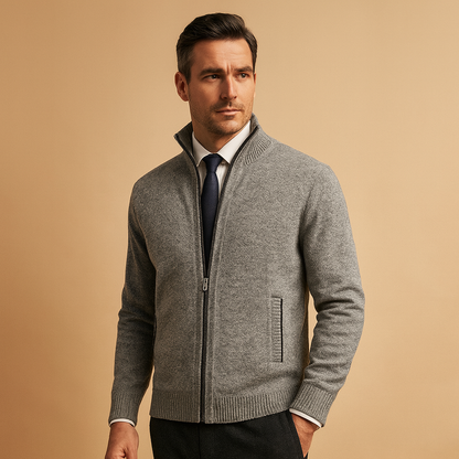 Heren Vest met Rits - Gebreide Cardigan