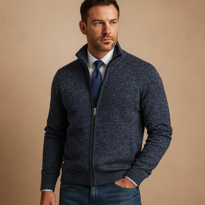 Heren Vest met Rits - Gebreide Cardigan
