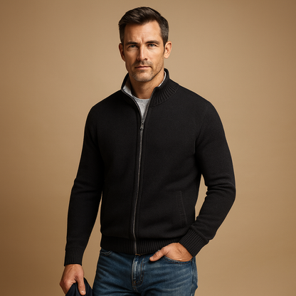 Heren Vest met Rits - Gebreide Cardigan