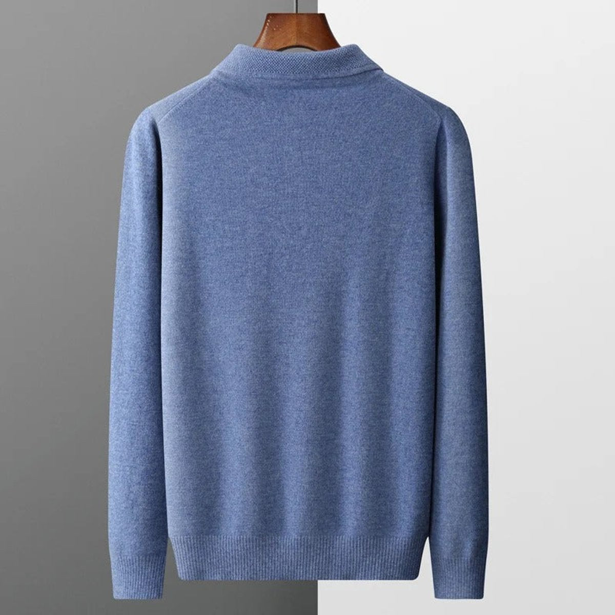 Heren Cashmere Trui met Polokraag en Lange Mouwen