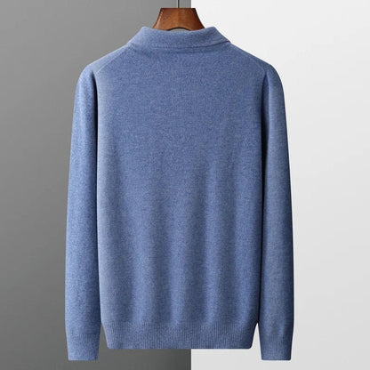 Heren Cashmere Trui met Polokraag en Lange Mouwen