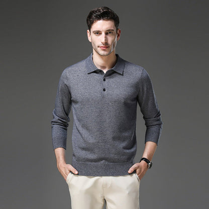 Heren Cashmere Trui met Polokraag en Lange Mouwen