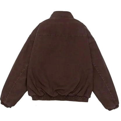 Men's Fleece-Lined Full-Zip Padded Winter Bomber Jacket
