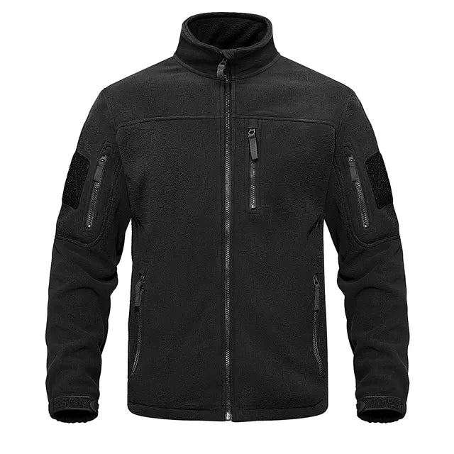 Heren Fleece Jack Full Zip met Hoge Kraag en Meerdere Zakken