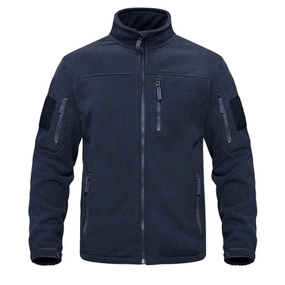 Heren Fleece Jack Full Zip met Hoge Kraag en Meerdere Zakken