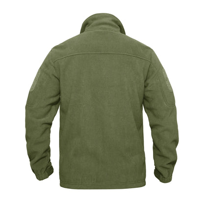 Heren Fleece Jack Full Zip met Hoge Kraag en Meerdere Zakken