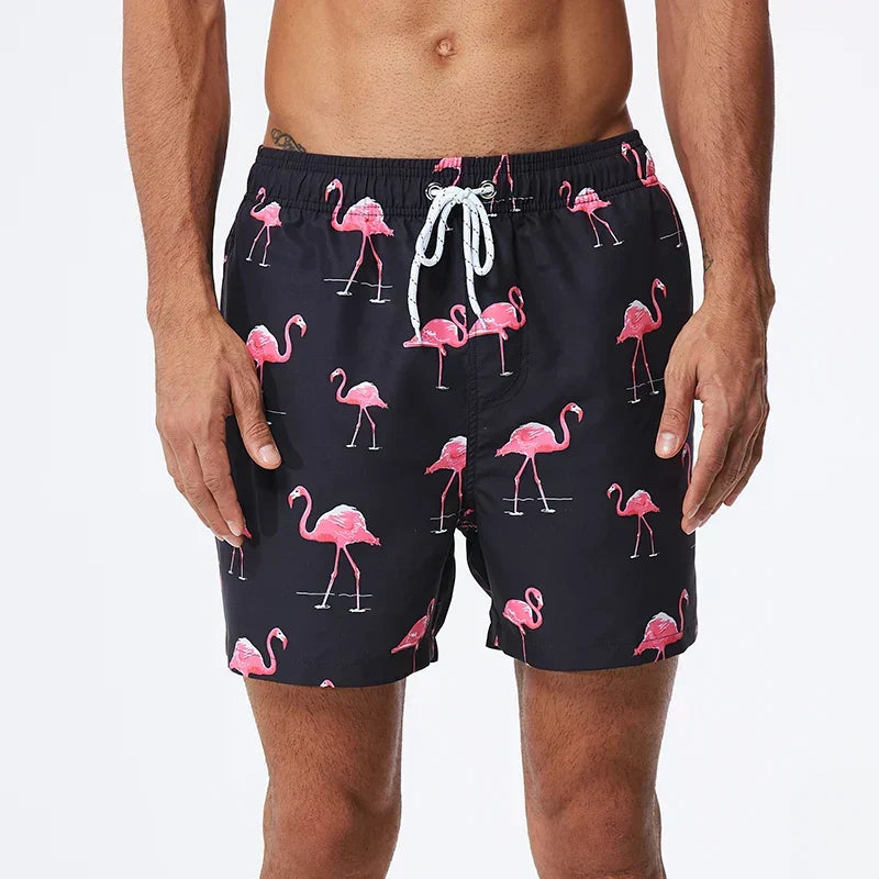 Heren Zwemshort met Print, Zakken en Trekkoord
