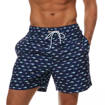 Heren Zwemshort met Print, Zakken en Trekkoord