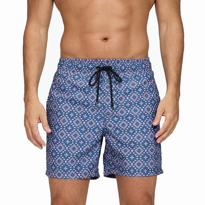 Heren Zwemshort met Print, Zakken en Trekkoord