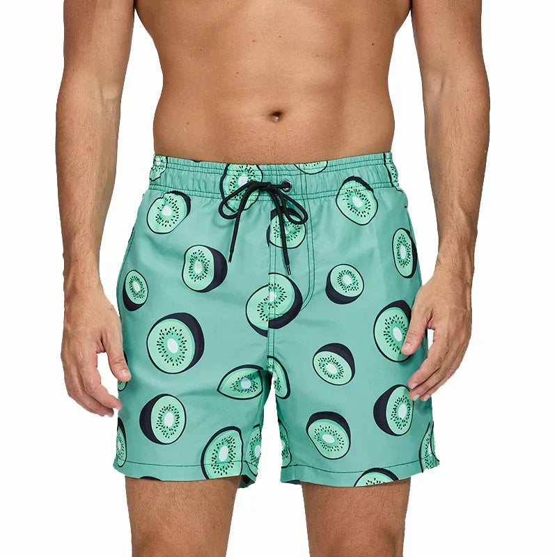 Heren Zwemshort met Print, Zakken en Trekkoord