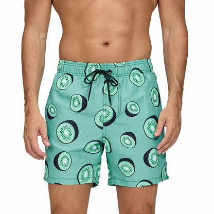 Heren Zwemshort met Print, Zakken en Trekkoord