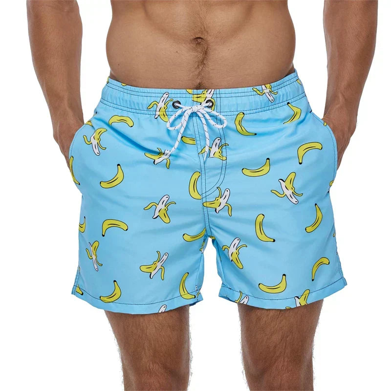 Heren Zwemshort met Print, Zakken en Trekkoord