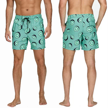 Heren Zwemshort met Print, Zakken en Trekkoord