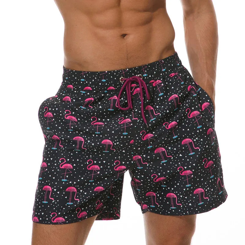 Heren Zwemshort met Print, Zakken en Trekkoord
