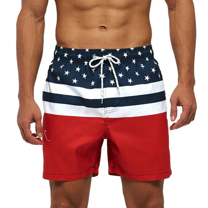 Heren Zwemshort met Print, Zakken en Trekkoord