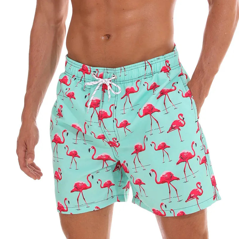 Heren Zwemshort met Print, Zakken en Trekkoord