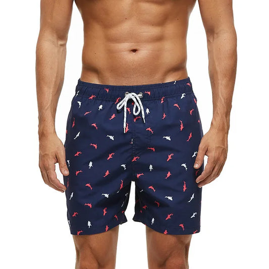Heren Zwemshort met Print, Zakken en Trekkoord