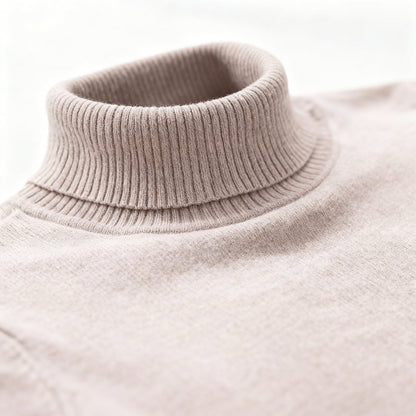 men's slim fit turtle neck jumper in beige
