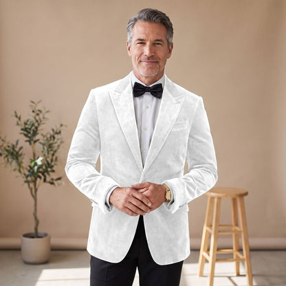 Men's Tailored-Fit Velvet Formal Blazer Jacket