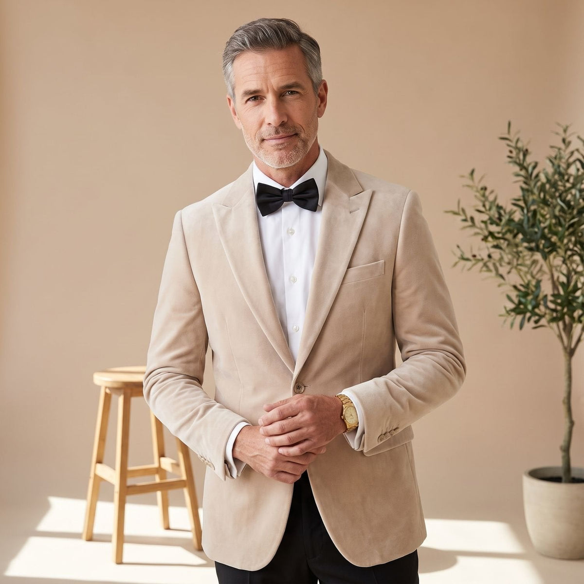 Men's Tailored-Fit Velvet Formal Blazer Jacket