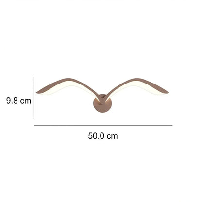 Minimalist Bird Wing LED Wall Light Sconce in Brown or White