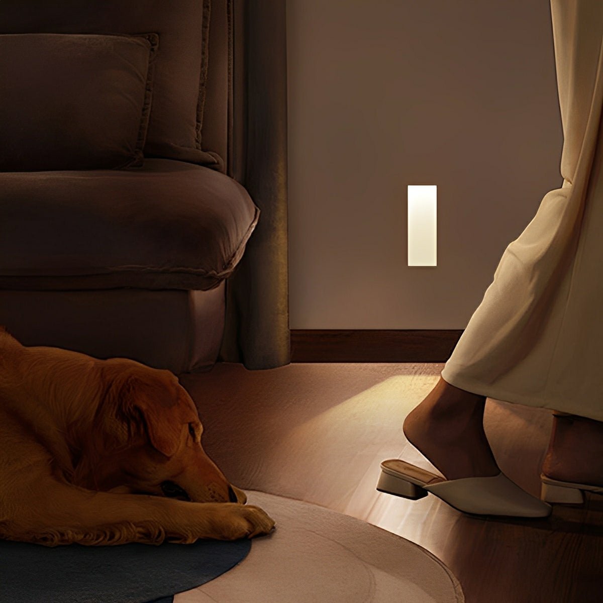 LED Wandlamp Rechthoekig Wit met Bewegingssensor voor Hal of Slaapkamer