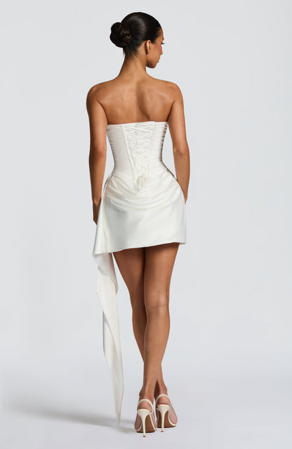 Dames Mini Jurk Strapless met Sjaaldetail
