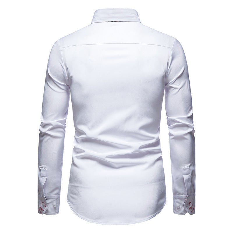Heren Slim Fit Overhemd – Lange Mouwen, Geschikt voor Werk en Dagelijks Gebruik