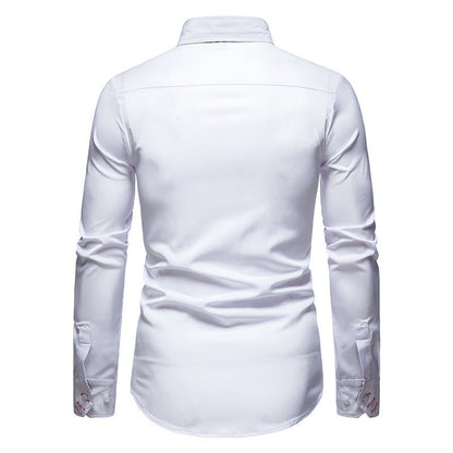 Heren Slim Fit Overhemd – Lange Mouwen, Geschikt voor Werk en Dagelijks Gebruik