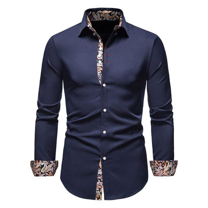 Heren Slim Fit Overhemd – Lange Mouwen, Geschikt voor Werk en Dagelijks Gebruik