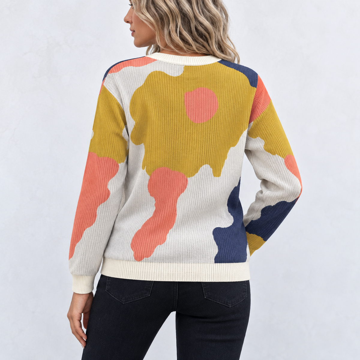 Juliette - Dzianinowy sweter z kwiatowym motywem | Artystyczny styl i wygoda