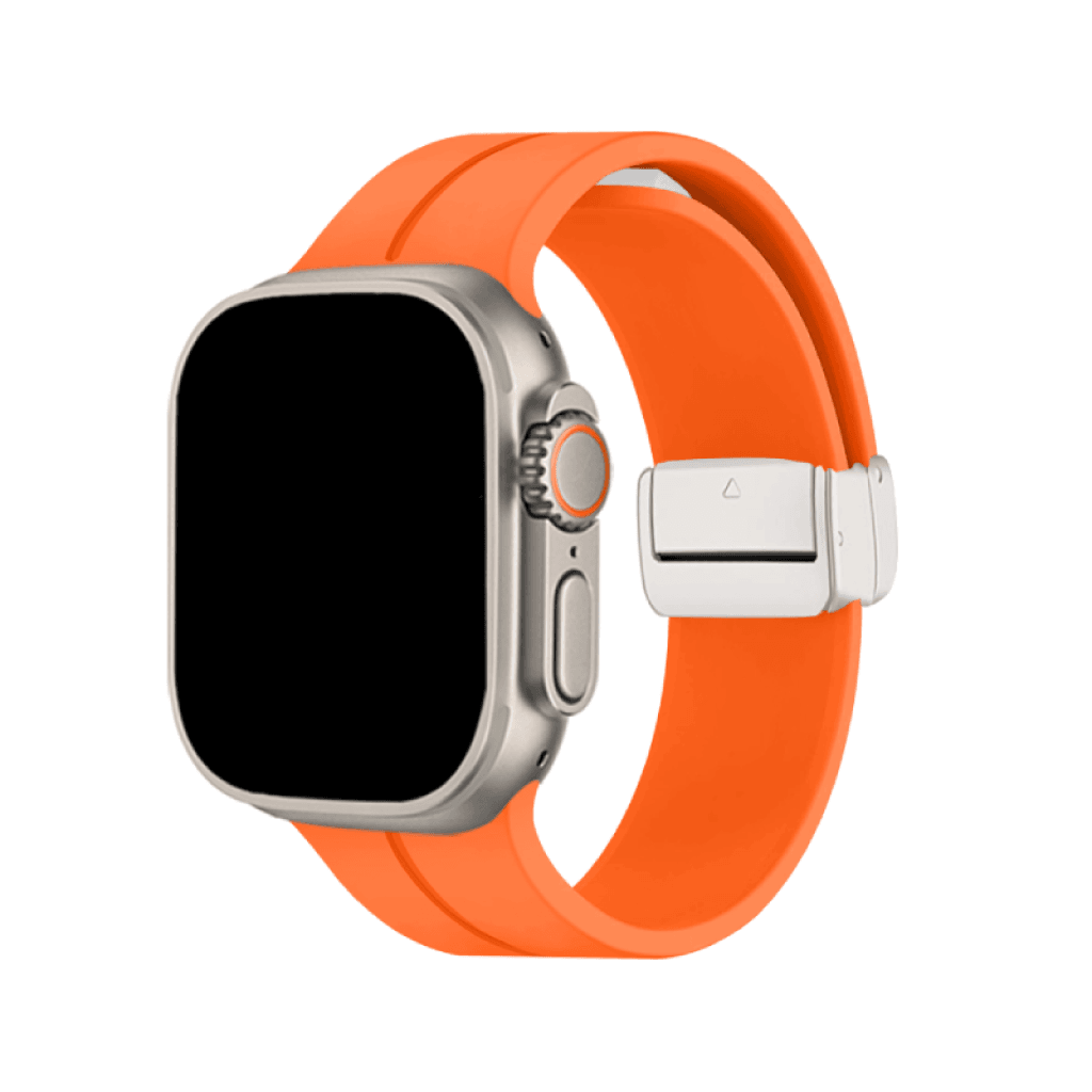 Nava-Bands Burst Orange / 42 / 44 / 45 / 49mm / Starlight Silver Nava-Bands Silicone Nautico Bands