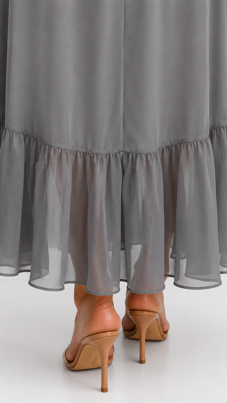 Dames Galajurk Chiffon met Portefeuille-Silhouet