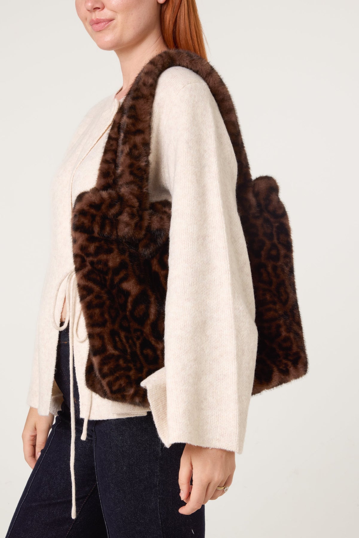 Dames Tote Bag Luipaardprint – Fuzzy Shopper