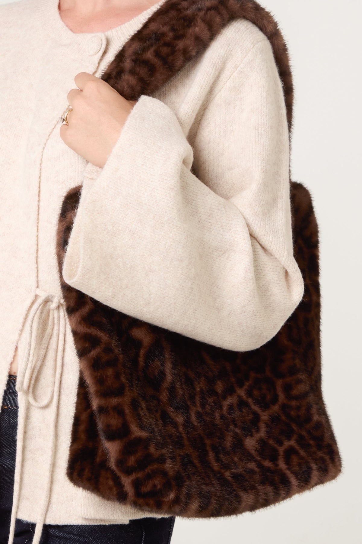 Dames Tote Bag Luipaardprint – Fuzzy Shopper