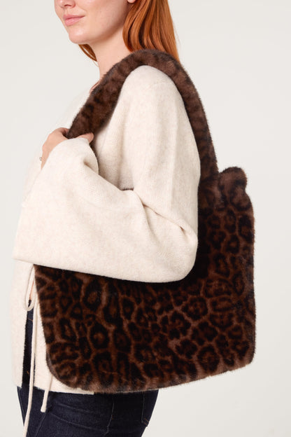Dames Tote Bag Luipaardprint – Fuzzy Shopper