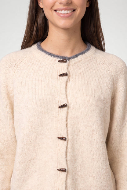 Dames Vest met Ronde Hals – Gebreid Vest in Steengrijs