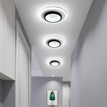 Nowoczesna Okrągła Metalowa Akrylowa Lampa Sufitowa LED do Korytarza Detail