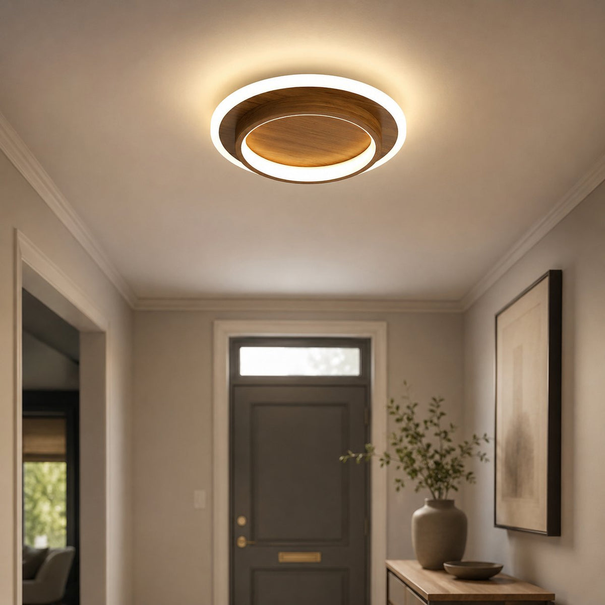 Nowoczesna Okrągła Metalowa Akrylowa Lampa Sufitowa LED do Korytarza View 16