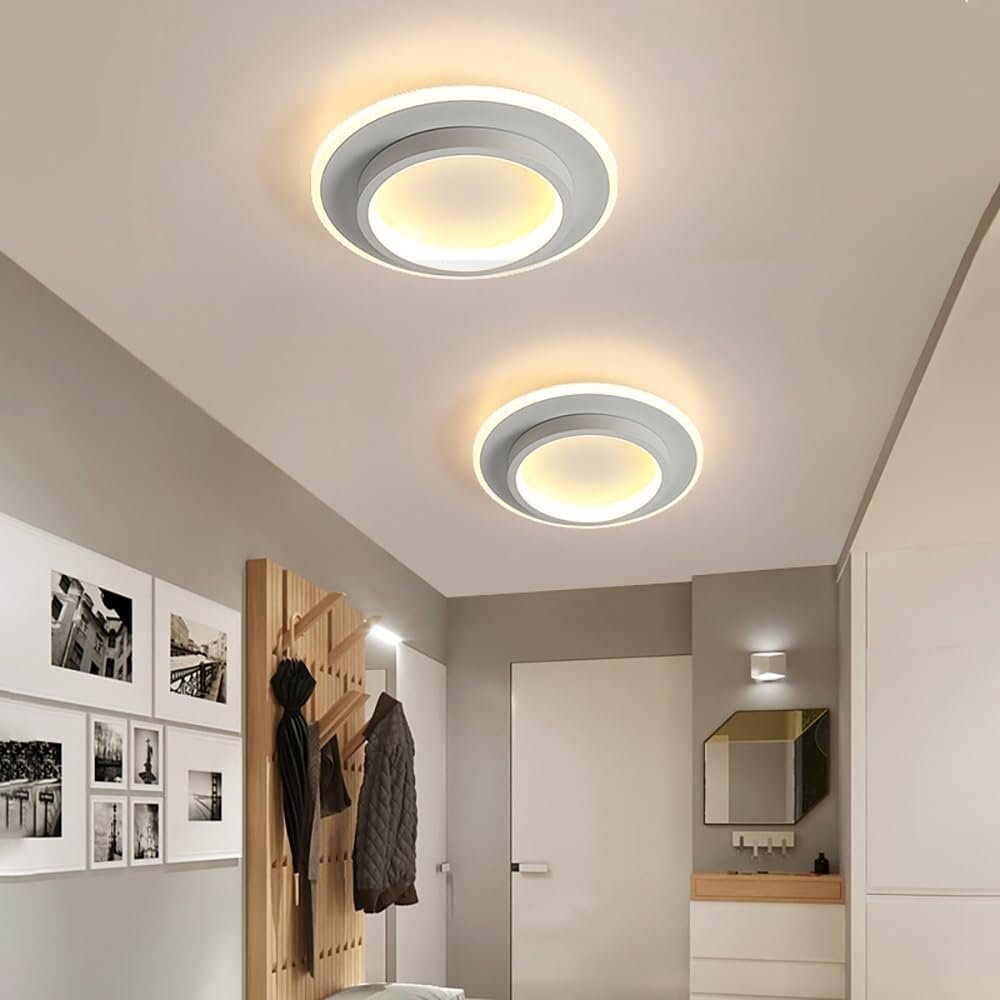 Nowoczesna Okrągła Metalowa Akrylowa Lampa Sufitowa LED do Korytarza View 21