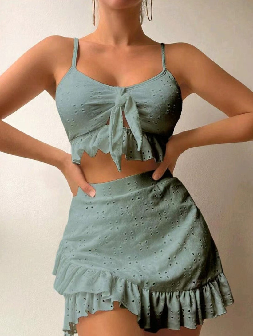 Fiorella - Ruffled Crop Top & Rok Set