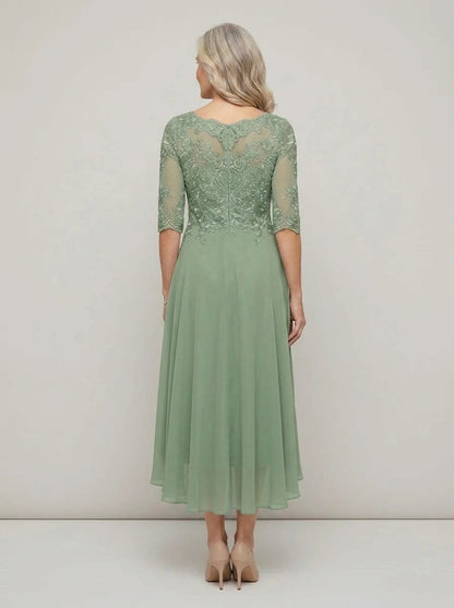 Elodie Mother of the Bride Wedding Guest Midi Dress with Sleeves_2