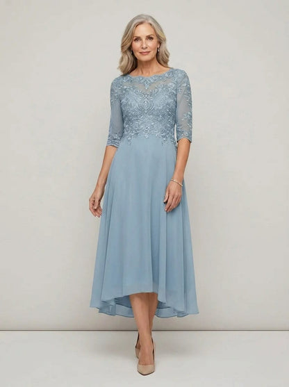 Elodie Mother of the Bride Wedding Guest Midi Dress with Sleeves_3