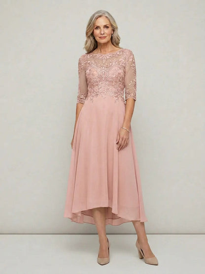Elodie Mother of the Bride Wedding Guest Midi Dress with Sleeves_9
