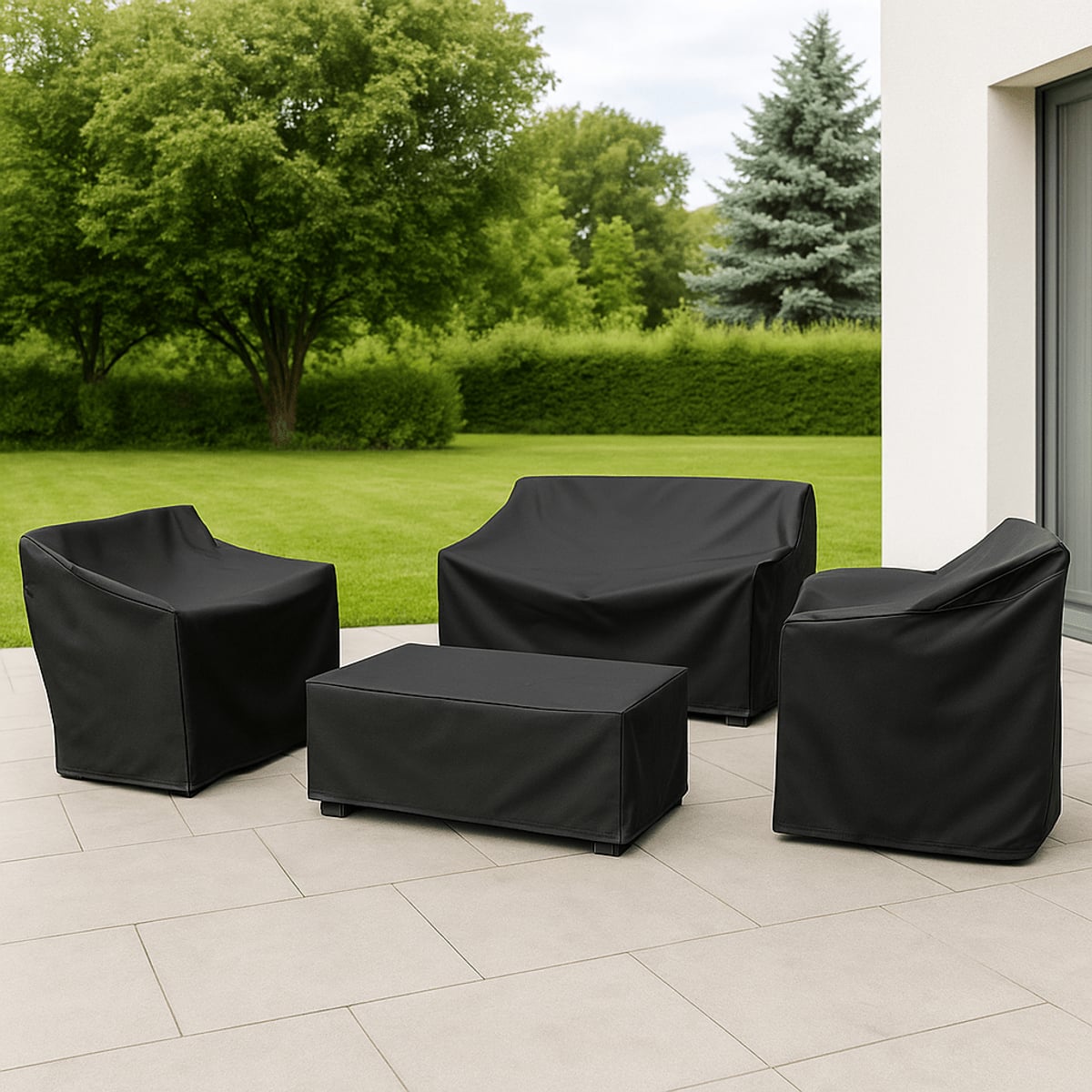 outdoor furniture cover set in black