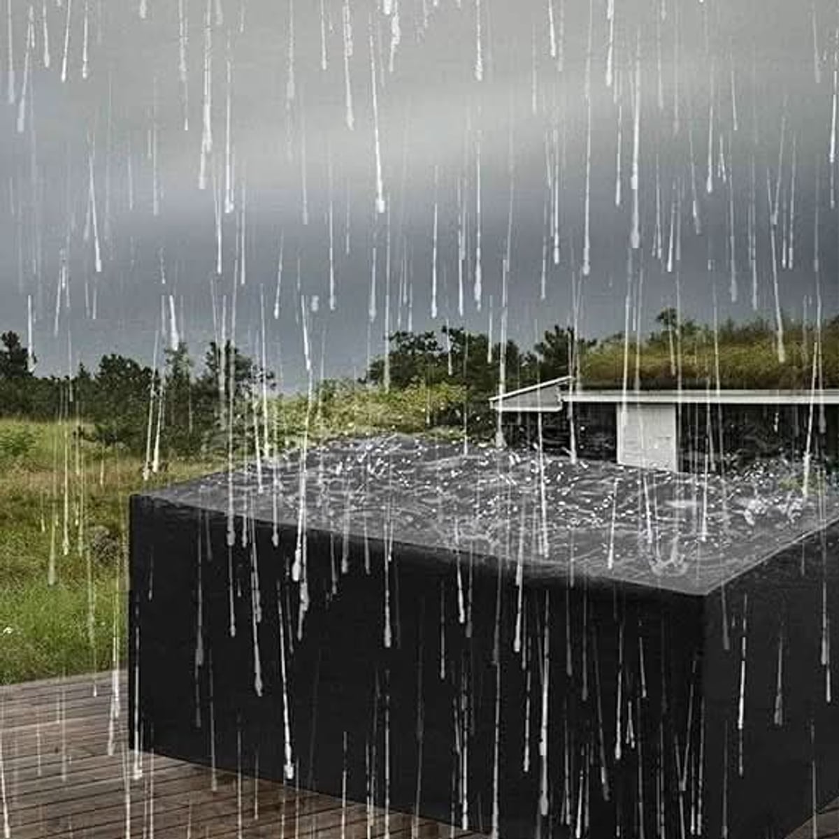outdoor furniture cover set in black
